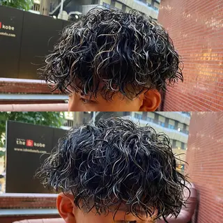 三ノ宮フェザーパーマ 蕃本 啓利のヘアスタイル