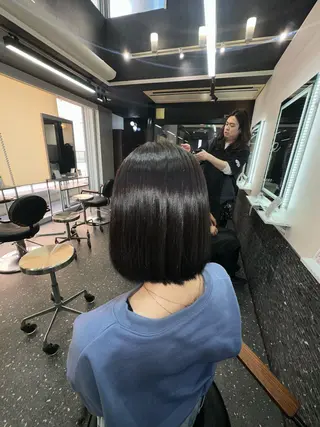 ミディアム カラー パーマ 髪質改善⭐️縮毛矯正 吉祥寺⭐️Rinaのヘアスタイル