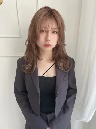 セミロング ParveMix 佐々木梨紗🤍のヘアスタイル