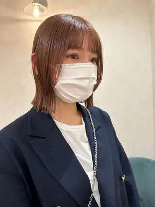 ショート かえ🩶韓国ボブ🎀 透明感カラー🥣のヘアスタイル