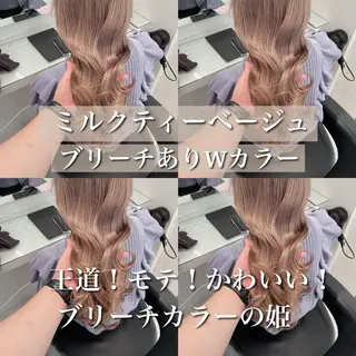 ミディアム カラー 💖韓国×王道 ハイトーン💖のヘアスタイル