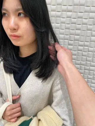 セミロング カラー ren ボブロブ/ミディアムのヘアスタイル