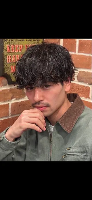 ミディアム パーマ ヒロ銀座名駅西口 長尾 匡起のヘアスタイル