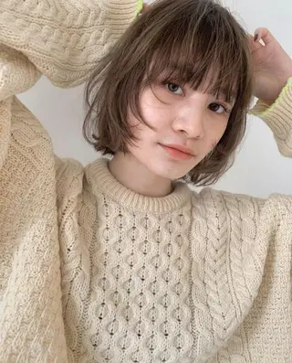 ミディアム カラー ボブ/顔まわりカット 💫大澤奈緒美のヘアスタイル