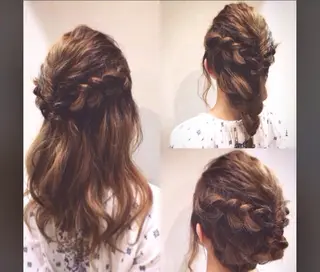 ミディアム セミロング ロング ヘアアレンジ にった みずきのヘアスタイル