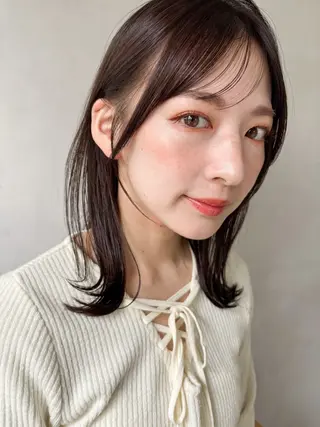 ミディアム カラー 🤍似合わせカット/ 艶カラー/表参道🫧のヘアスタイル