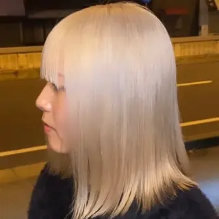 セミロング カラー 履歴修正ハイトーン TAKEのヘアスタイル