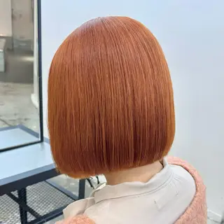 セミロング カラー ヘアアレンジ 暖色ダブルカラーボブ レイヤー🌈AINAのヘアスタイル