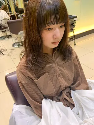 セミロング パーマ タンバルモリパーマ 礒井メンキのヘアスタイル