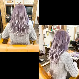 セミロング カラー ✯カラー&編み込み エクステ✯池田智博✯のヘアスタイル