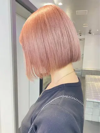 ショート カラー パーマ ヘアアレンジ メンズ キッズ ネイル マツエク・マツパ アイブロウ 🧨ブリーチー×ボブ レイヤー💎じゅえるのヘアスタイル