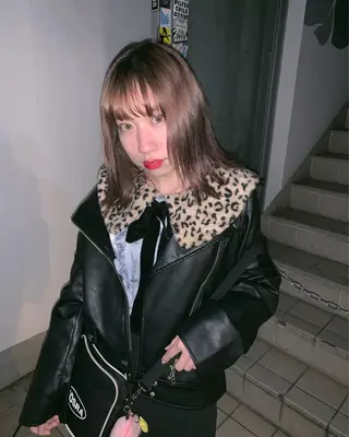 ミディアム カラー ピンクベージュ/新潟 万代/高橋桃葉🍑のヘアスタイル