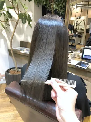 セミロング カラー 髪質改善くすみカラー 🍀/石川大輔のヘアスタイル