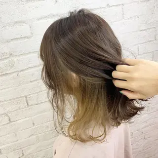 ミディアム カラー 🎀モテ髪ミルクティ ー🎀yasunaのヘアスタイル