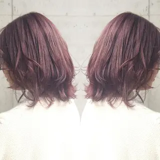 カラー ミディアム ヘアアレンジ 竹内啓太 ボブのヘアスタイル