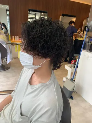 セミロング メンズパーマ/難波/ 心斎橋　室園亮佑のヘアスタイル