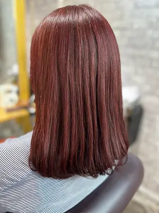 セミロング カラー 縮毛矯正／髪質改善 🌟mizukiのヘアスタイル