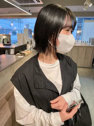 ショート カラー ボブ/パーマ 古家 佑真のヘアスタイル