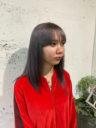 セミロング カラー メンズカット/韓国 ウルフ/毛流れのヘアスタイル