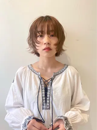 ミディアム 松井ゆら/ 酸性ストレート/暖色のヘアスタイル