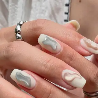 ネイル unwind ┊︎冬っぽネイル🧸のネイルデザイン