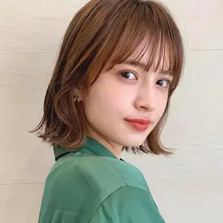 ショート カラー 🌱小顔ヘア/ボブ ミディアム/双葉🌱のヘアスタイル