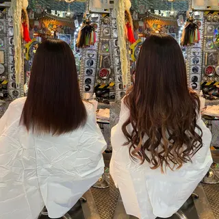 ロング カラー ヘアアレンジ haco+所属・🌈派手髪エクステ ブレイズ🌈ひろとのヘアスタイル