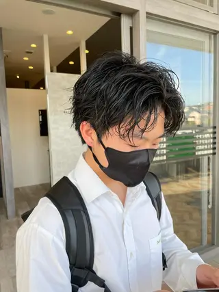 ショート パーマ メンズ 田中   麗彩也のヘアスタイル