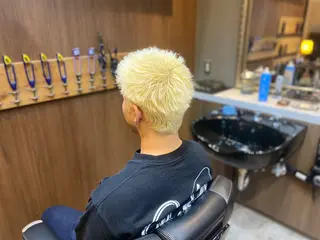 ショート カラー パーマ メンズ キッズ BARBER SHOP SUBARU men'sgrooming所属・下村 央志のヘアスタイル