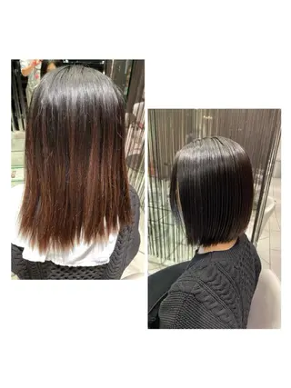 ショート 圧倒的美髪ストレート ツダケイタロウのヘアスタイル