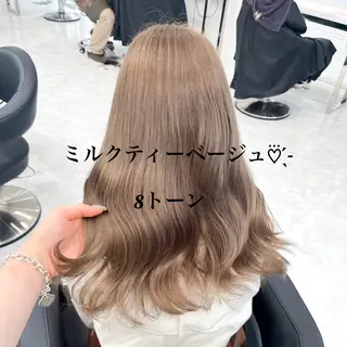 ロング カラー NAMI🤎ブラウン &ミルクティー🤍のヘアスタイル