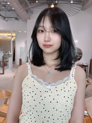ミディアム カラー 🎀優姫 🎀  韓国レイヤーのヘアスタイル