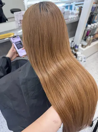 ロング カットカラー🩷 五島桜樫のヘアスタイル