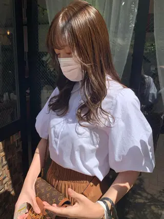 セミロング カラー レイヤー/顔周り /AKARIのヘアスタイル