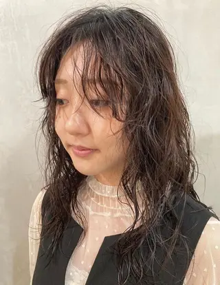 ロング パーマ 🛑柔らか透明感 カラー🛑大谷のヘアスタイル