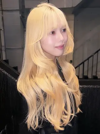 ロング カラー ハイトーン🤍韓国 ヘア🇰🇷たくとのヘアスタイル