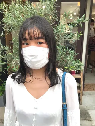 セミロング カラー 木村陸弥 似合わせ 透明感カラー🌿のヘアスタイル