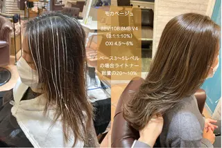 ロング カラー アオガミ （前髪顔周りカット）のヘアスタイル