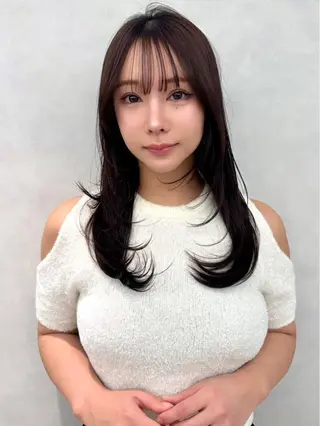 ロング カラー パーマ ヘアアレンジ ✨韓国レイヤー/ 髪質改善✨　冨永剛のヘアスタイル