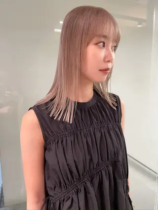 ミディアム カラー パーマ ヘアアレンジ 💖美髪改善💖 辻未侑のヘアスタイル