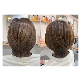 ショート レイヤーカット・ 縮毛矯正 星野のヘアスタイル