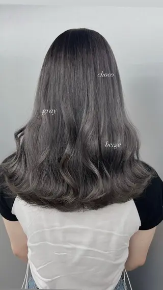 ロング カラー 透明感カラー グレージュ/あいのヘアスタイル