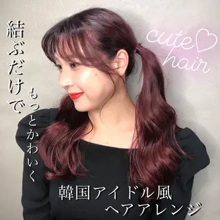ロング カラー ヘアアレンジ ブリーチなし透明感カ ラー×韓国ヘア♡ヒデのヘアスタイル