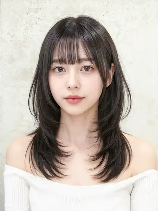 セミロング 髪質改善×縮毛矯正 Core 片山健太のヘアスタイル