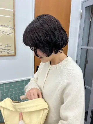 ショート レイヤー/ケアパーマ /ニュアンス/モードのヘアスタイル