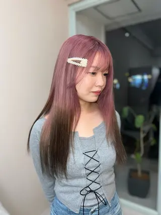 ロング カラー 岡山ハイトーン・ ルーツカラー/こもものヘアスタイル