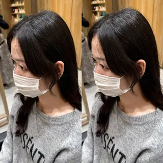 透明感カラー/顔周り カット/レイヤーにかのヘアスタイル