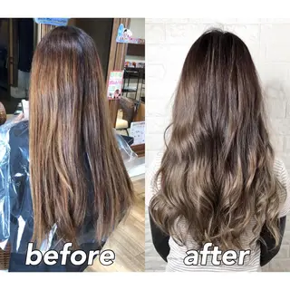 ロング カラー KIZU 髪質改善 オカルト怪談のヘアスタイル