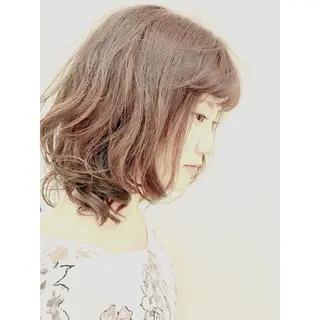 ミディアム カラー パーマ 🌿大人かわいいヘア 🌿Ayahaのヘアスタイル