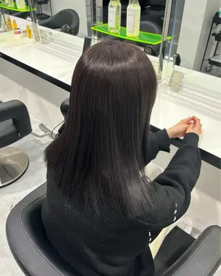 セミロング カラー パーマ ヘアアレンジ メンズ rei／透明感カラー ／オリーブグレージュのヘアスタイル
